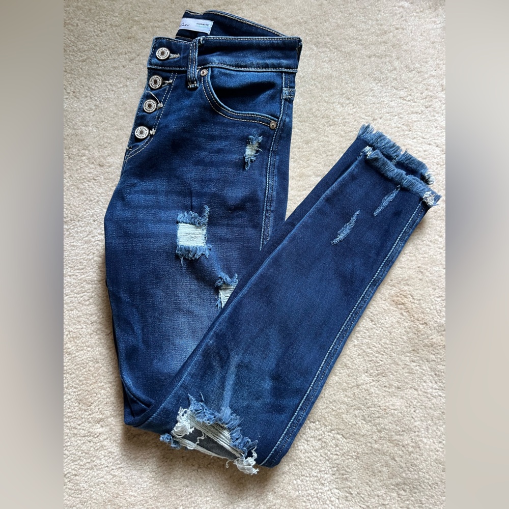 KanCan Dark Blue Distressed Skinny Jeans
